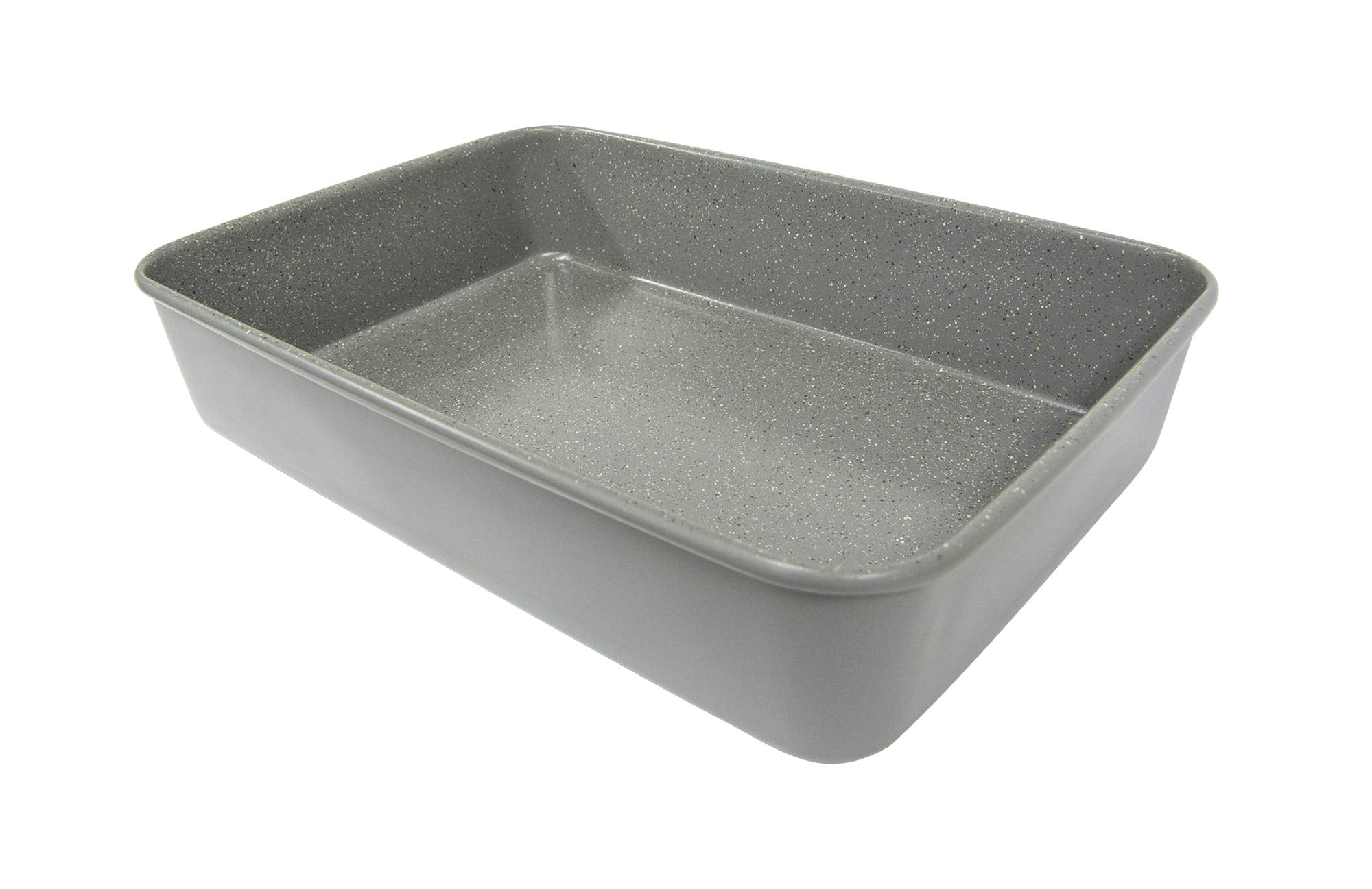 Casaware 15 X 10 X 3-Inch Ultimate Series Commercial Weight Ceramic Coated Non-Stick Lasagna/Roasting Pan (Silver Granite)